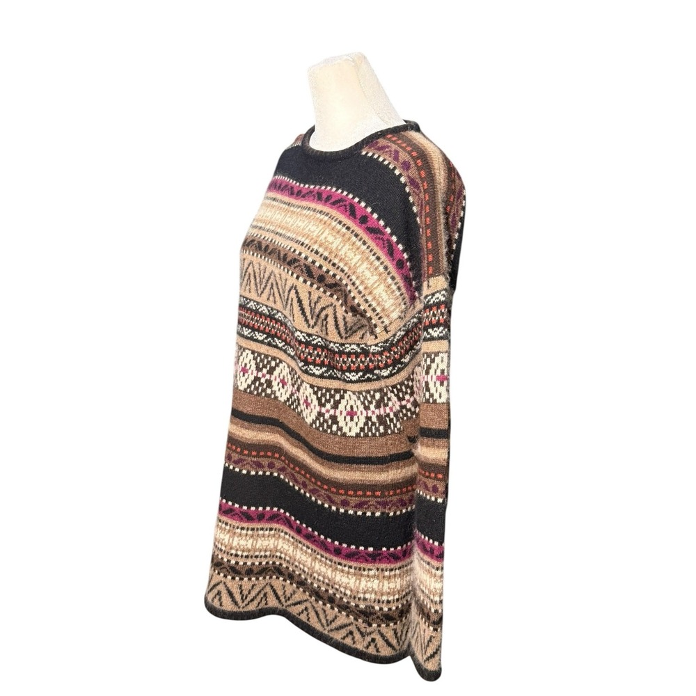 Valerie Stevens Fair Isle Sweater Women S Lambswool Angora Cozy Nordic Apres Ski - Picture 4 of 12